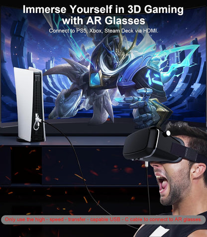 Reborn HDMI to USB C Adapter 4K 60Hz | Uni-Directional HDMI Source to USB-C Display Adapter for AR Glasses XREAL One、Air 2 Pro/VITURE Pro/RayNeo Air 2s/Rokid,PS5,Portable Monitors - 1 Pack