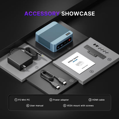 BOSGAME Mini PC Intel Core i5 12600H(12C/16T, up 4.5GHz), 32GB DDR4 RAM 512GB PCIe SSD, Mini Desktop Computers Dual LAN/4x USB3.2/WiFi6E/BT5.2/HDMI+DP+USB-C/4K Triple Display