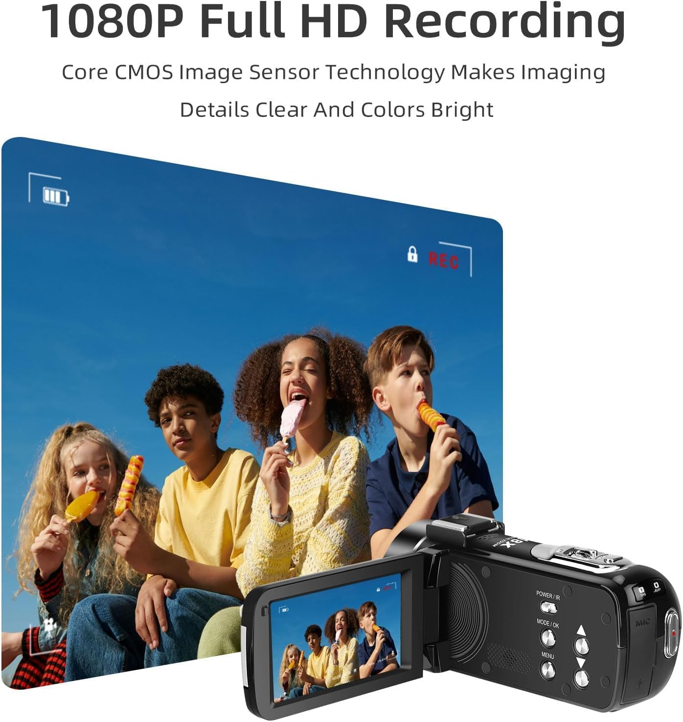 ORDRO B320 Video Camera Camcorder Full HD 1080P 30MP IR Night Vision Vlogging Camera Recorder 3.0 Inch IPS Screen 18X Digital Zoom with 2 Batteries