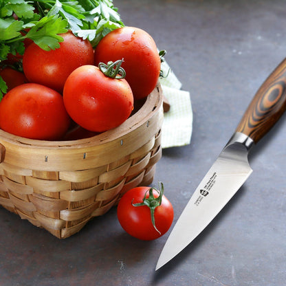TUO Boning Knife - Razor Sharp Fillet Knife - High Carbon German Stainless Steel Kitchen Cutlery - Pakkawood Handle - Luxurious Gift Box Included - 7 inch - Fiery Phoenix Series