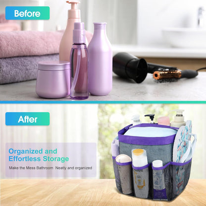 Attmu Mesh Shower Caddy Portable for College Dorm Room Essentials with 8 Pockets, Hanging Shower Caddy Basket Tote Bag Toiletry Accessories for Bathroom