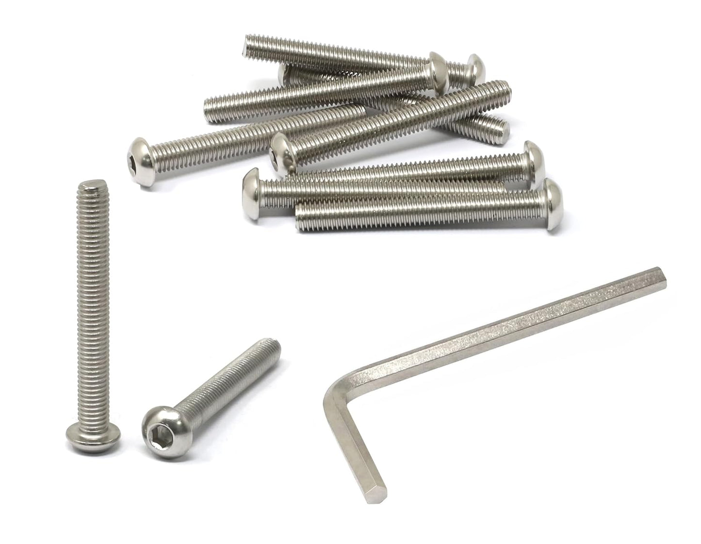 iexcell 50 Pcs M6 x 20mm Thread Pitch 1 mm Stainless Steel 304 Hex Socket Button Head Cap Screws Bolts Kit