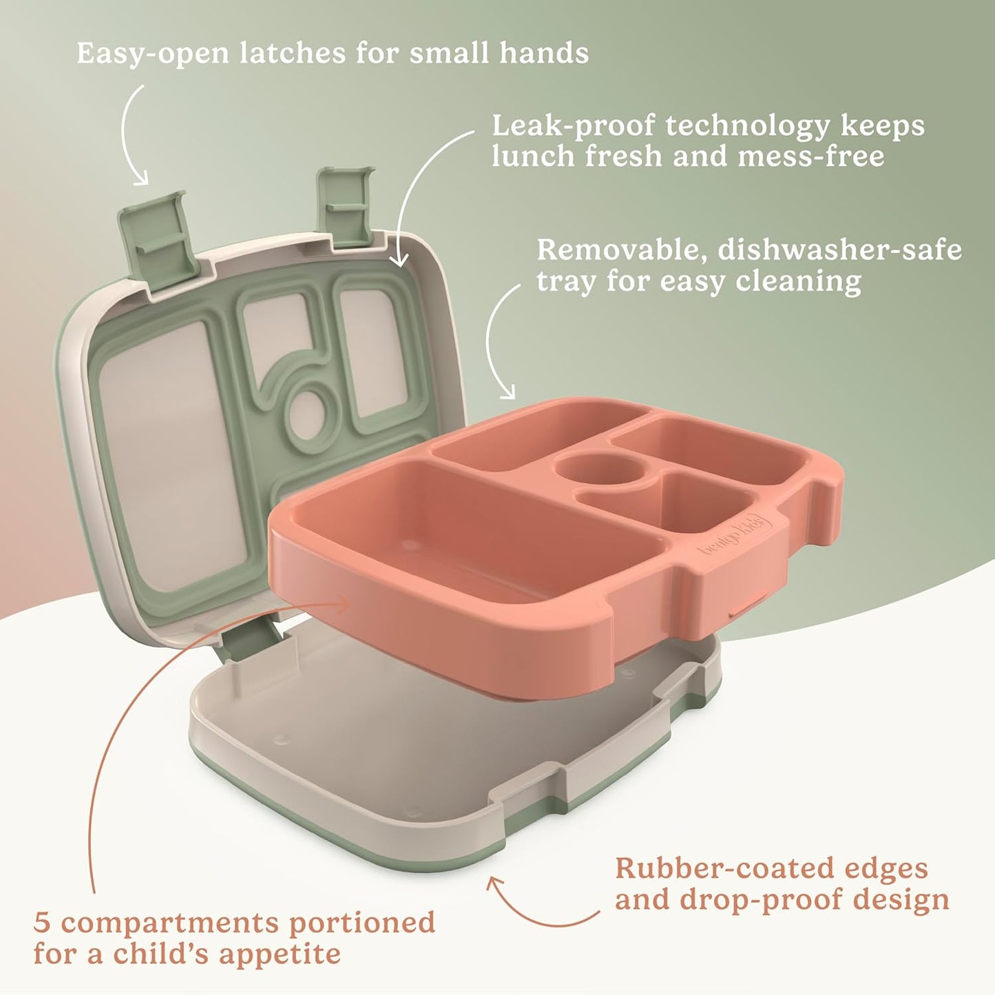 Bentgo Kids 5-Compartment Leak-Proof Bento-Style Lunch Box (Whimsy & Wonder Collection) - Ideal for Ages 3-7, Drop-Proof & Durable, Dishwasher Safe, & PFAS & BPA-Free Materials (Starry Sprinkle)