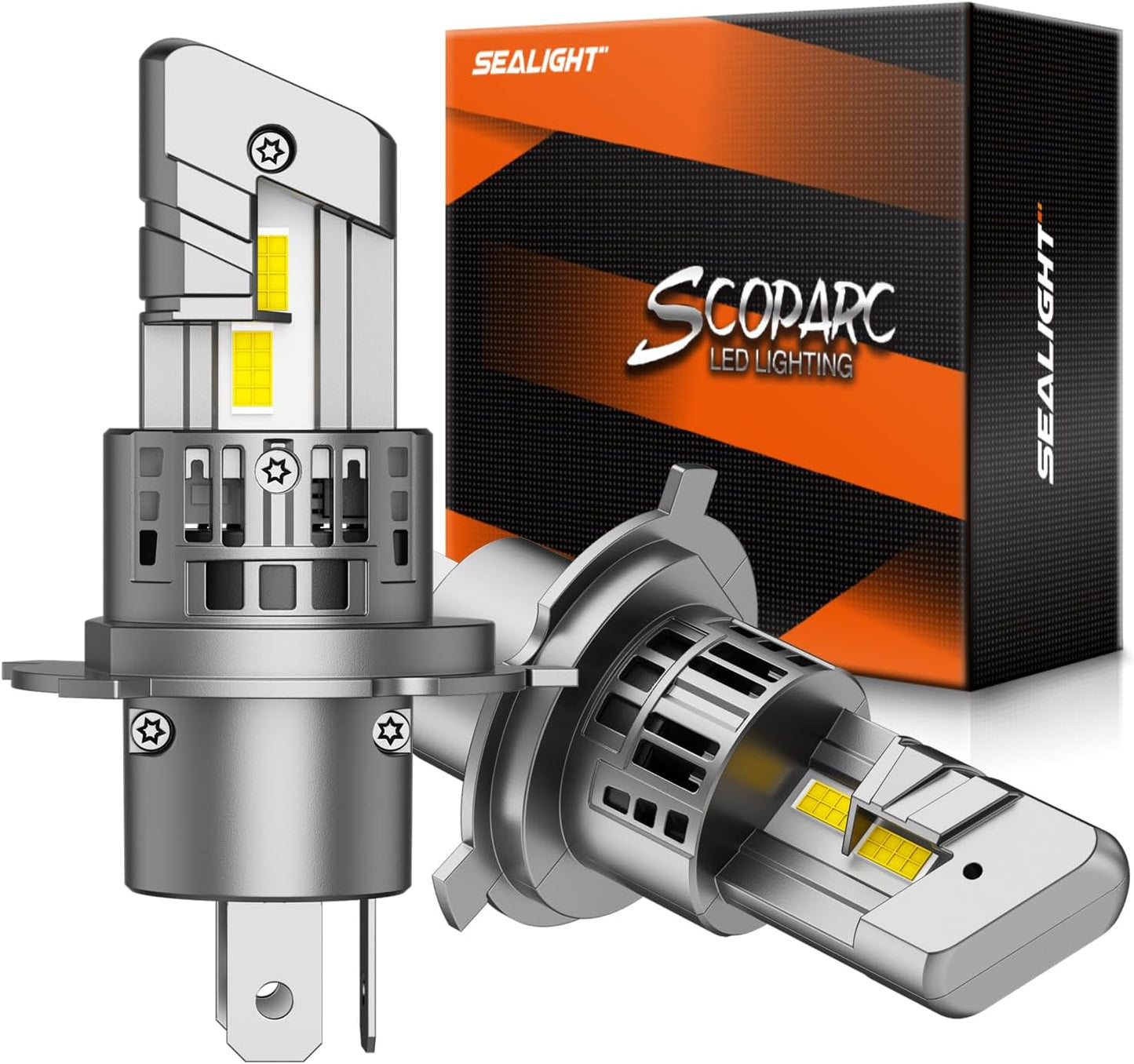 SEALIGHT H7 LED Headlight Bulbs, 800% Super Bright, 6500K Cool White Light Bulbs with Cooling Fan, 1:1 Mini Size H7 led headlight,H7 Halogen Replacement 3 Mins Plug-N-Play, Pack of 2