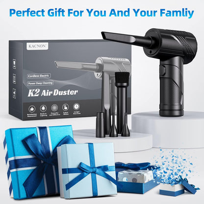 Compressed Air Duster, 130000RPM Electric Air Duster Replaces Compressed Air Cans, 3 Speed, Cordless Air Blower for Cleaning Camera Computer Household Pet Hair