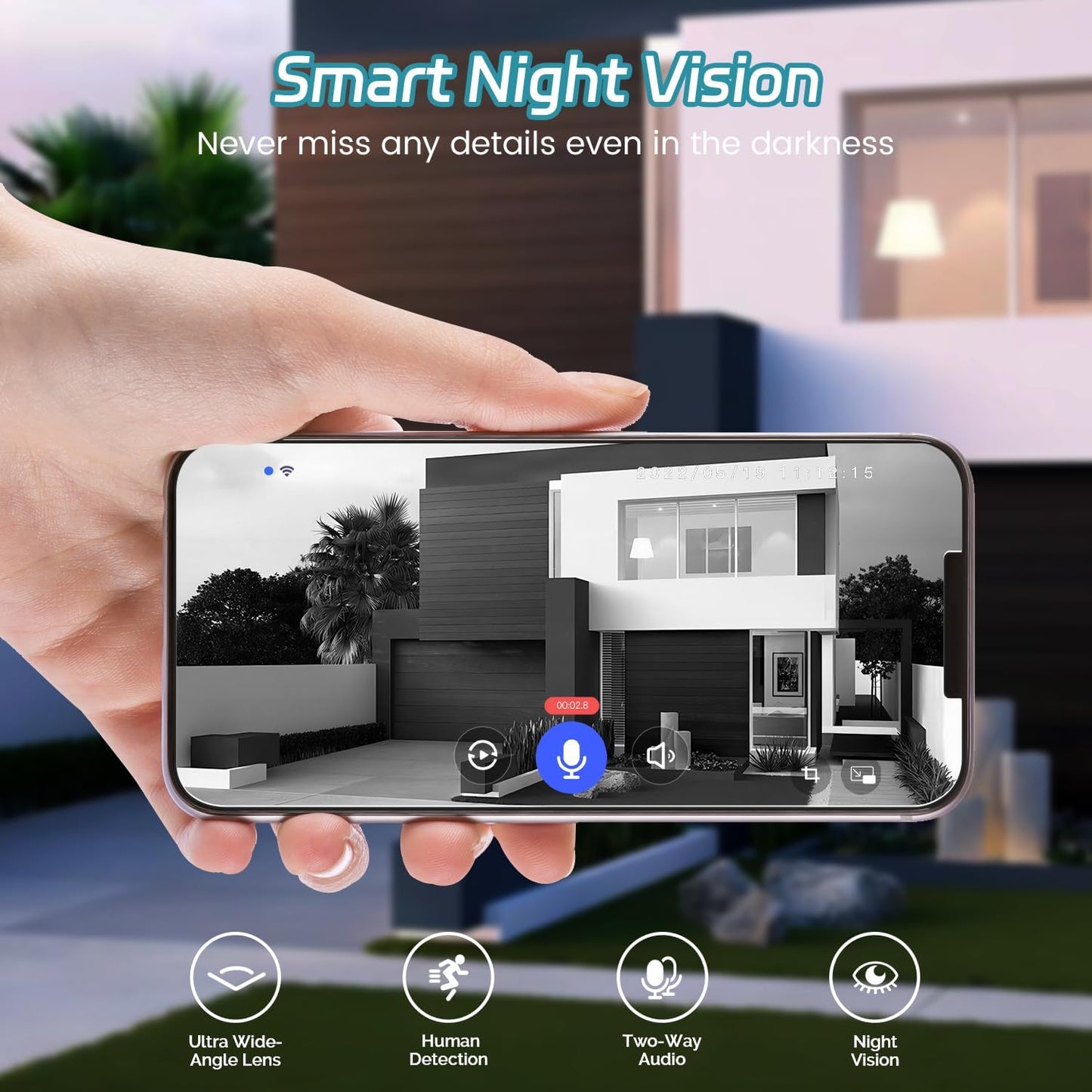 Occuwave 1080P Video Doorbell Camera Wireless, Cloud Storage, Live View, 2-Way Audio, Night Vision, Included Ring Chime, 2.4Ghz WiFi Only, Indoor Surveillance, Real-Time Alert (Silver)