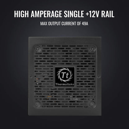 600W 80 Plus Gold ATX Power Supply Continuous Power Non-Modular Design Ultra Quiet 120mm Fan for Desktop PC - PuriLite