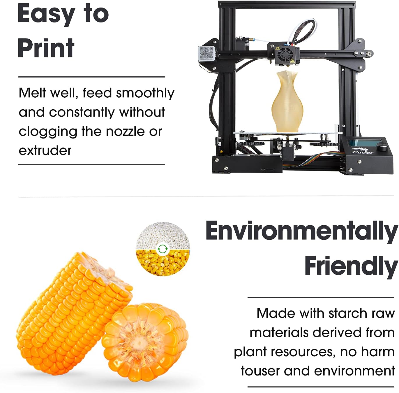 eSUN PLA Plus Filament 1.75mm, PLA Pro PLA+ 3D Printer Filament, Dimensional Accuracy +/- 0.03mm, 2.2 LBS (1KG) Spool 3D Printing Consumables for Most FDM 3D Printers, Black