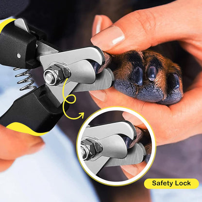 Candure Dog Nail Clippers and Trimmer with Safety Guard to Avoid Over-Cutting Toe Nails- Professional Grooming Razor Edge Blades Pet Nail Clipper with Free Nail File for Small Medium Large Breeds
