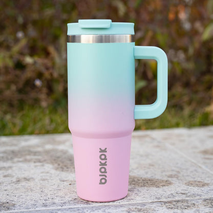 BJPKPK Tumbler with Handle and Straw 30oz Insulated Tumbler Cups with Lid Stainless Steel Travel Coffee Mug,Indigo Black