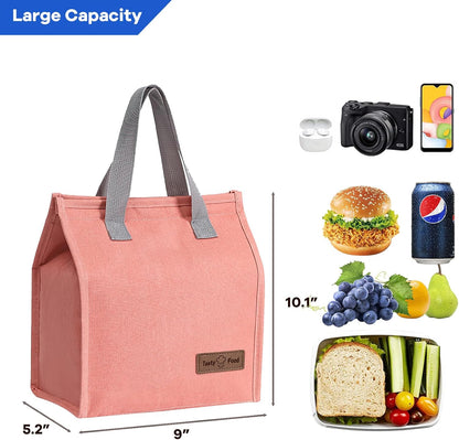Lunch Bags for Women Men, Reusable Insulated Leakproof Lunch Box Bag for Adult Kids, Small Cooler Bag for Work School Picnic Travel (Black)
