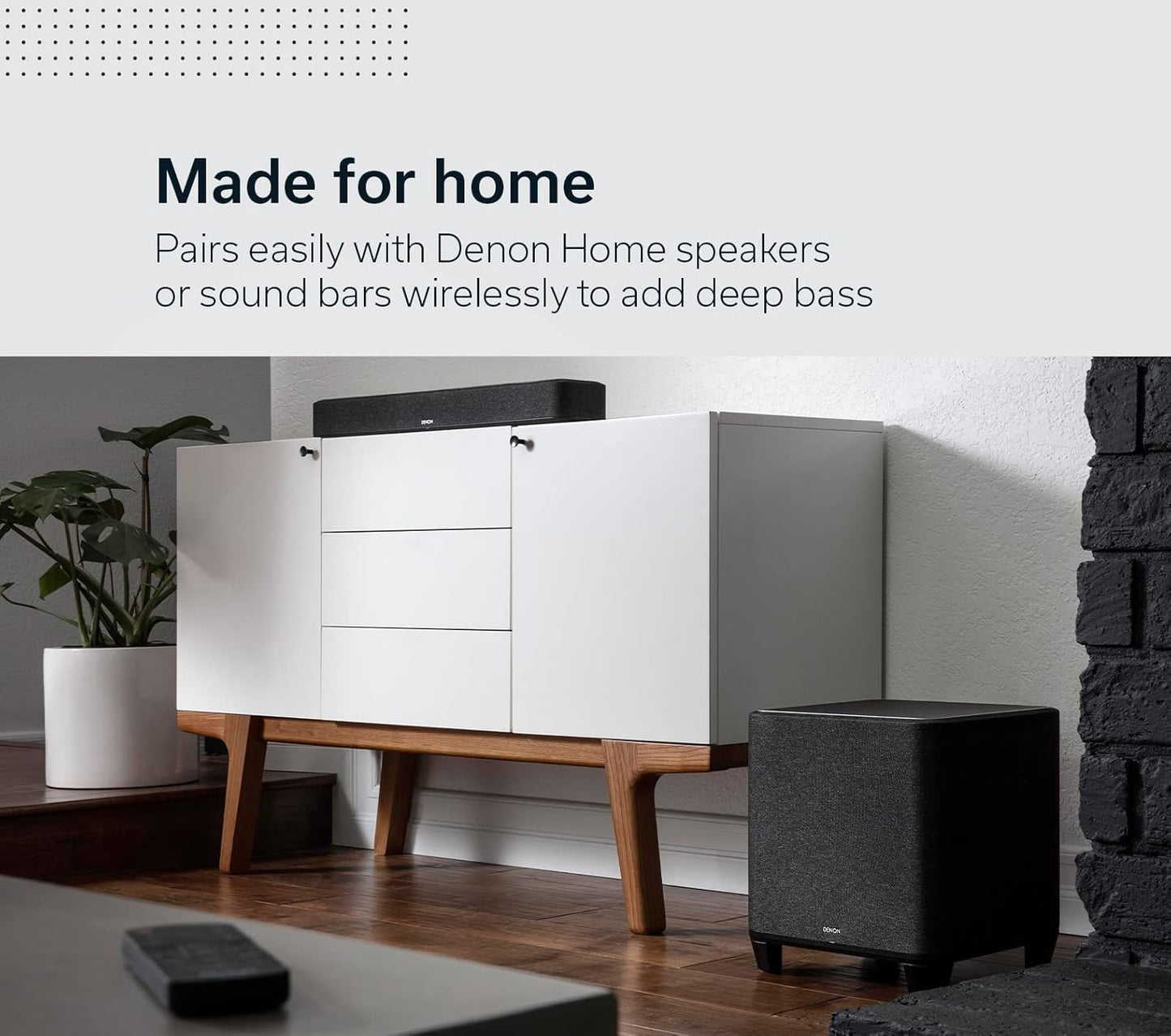 Denon Home 150 NV Wireless Speaker (Black), 1" Tweeter, 3.5" Woofer, Home Speaker with HEOS Built-in, AirPlay 2, and Bluetooth, Multi-Room Streaming, Simple Setup, Compact Design