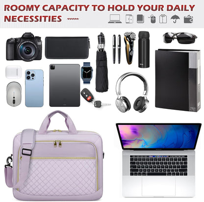 Laptop Bag 17 Inch Laptop Briefcase for Women Waterproof Computer Messenger Bag Professional Laptop Case for Business Work - PuriLite