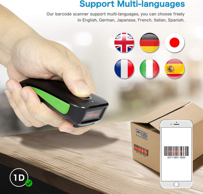 NETUM Bluetooth Mini 1D Barcode Scanner (C740) – Portable 3-in-1 Wireless POS Scanner