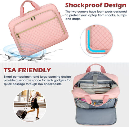 Laptop Bag 17 Inch Laptop Briefcase for Women Waterproof Computer Messenger Bag Professional Laptop Case for Business Work - PuriLite