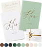 ARTESORI Wedding Vow Book for Her & Him, Soft Touch, Gold Engraving, 28 Lined Pages, Wedding Vow Books His and Hers, Wedding Essentials, Wedding Registry Gifts, His and Hers Gifts [Mint & White]
