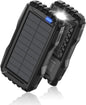 Power-Bank-Solar-Charger - 42800mAh Power Bank,Portable Charger,External Battery Pack 5V3.1A Qc 3.0 Fast Charging Built-in Super Bright Flashlight (Black)