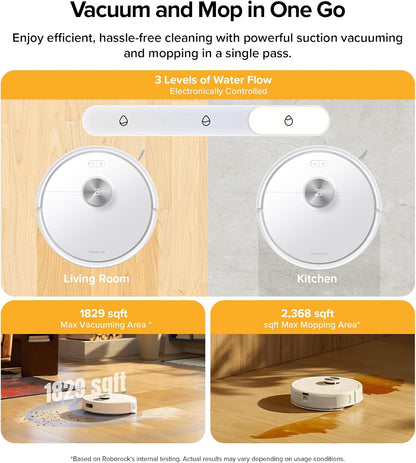 roborock Q7 M5+ Robot Vacuum and Mop, Upgraded from Q5 Max+, 7 Weeks Self-Emptying, 10000Pa Suction, Dual Anti-Tangle System, for Pet Hair & Carpet, PreciSense LiDAR Navigation, App Control, White
