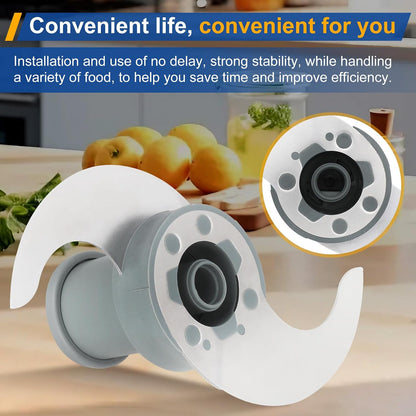 27055 S Smooth Blade Compatible with Robot Coupe Food Processor Replacement for R201, R2, R2A, R2N, R2B, R2U, Stainless Steel Blade with Pitch