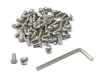 iexcell 50 Pcs M6 x 20mm Thread Pitch 1 mm Stainless Steel 304 Hex Socket Button Head Cap Screws Bolts Kit