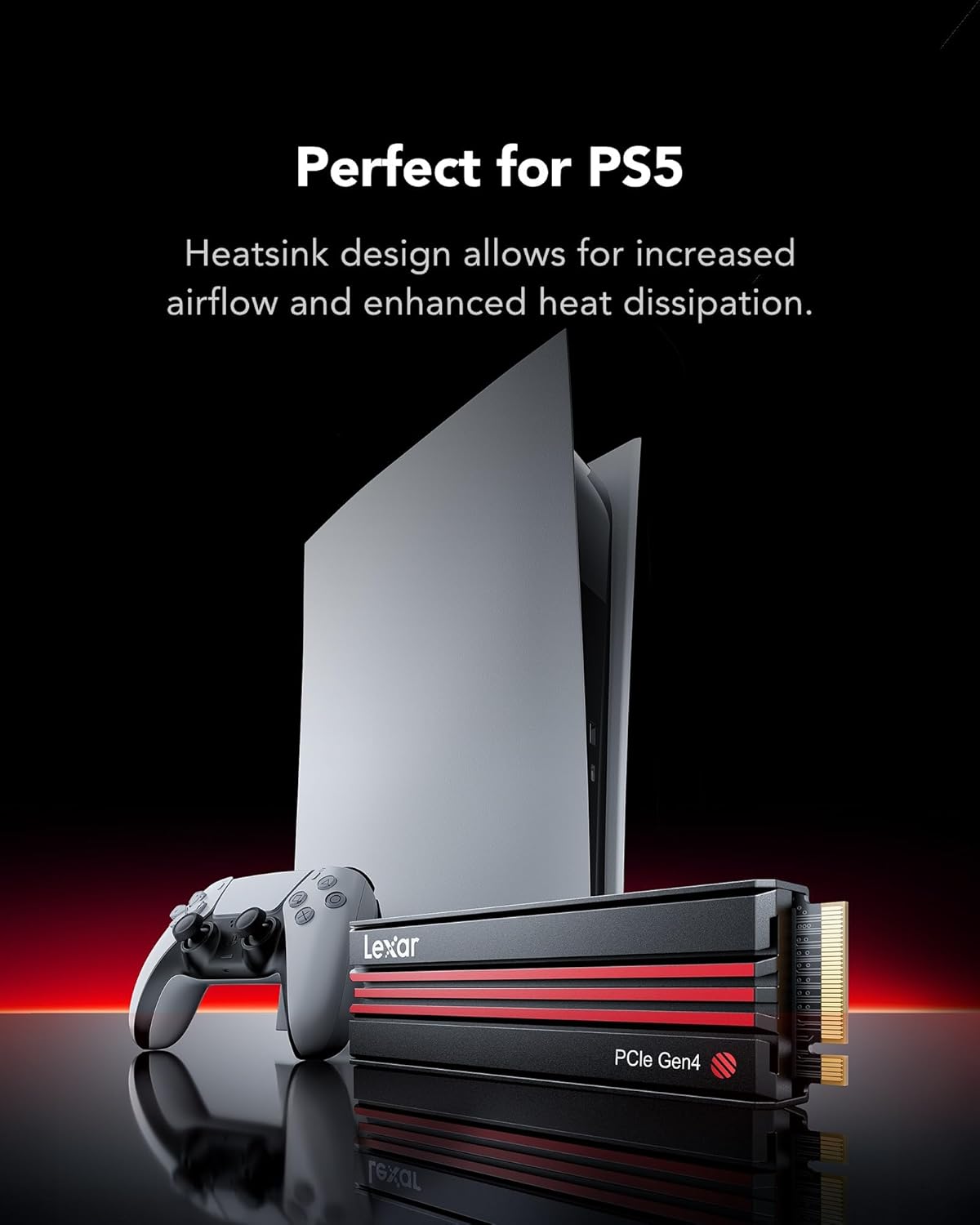 Lexar EQ790 1TB SSD with Heatsink M.2 2280 PCIe Gen4x4 NVMe 1.4, Blazing Speeds Up to 7000MB/s Read 5000MB/s Write for Intense Workloads & PS5 PC Gaming, High Performance Internal Solid State Drive