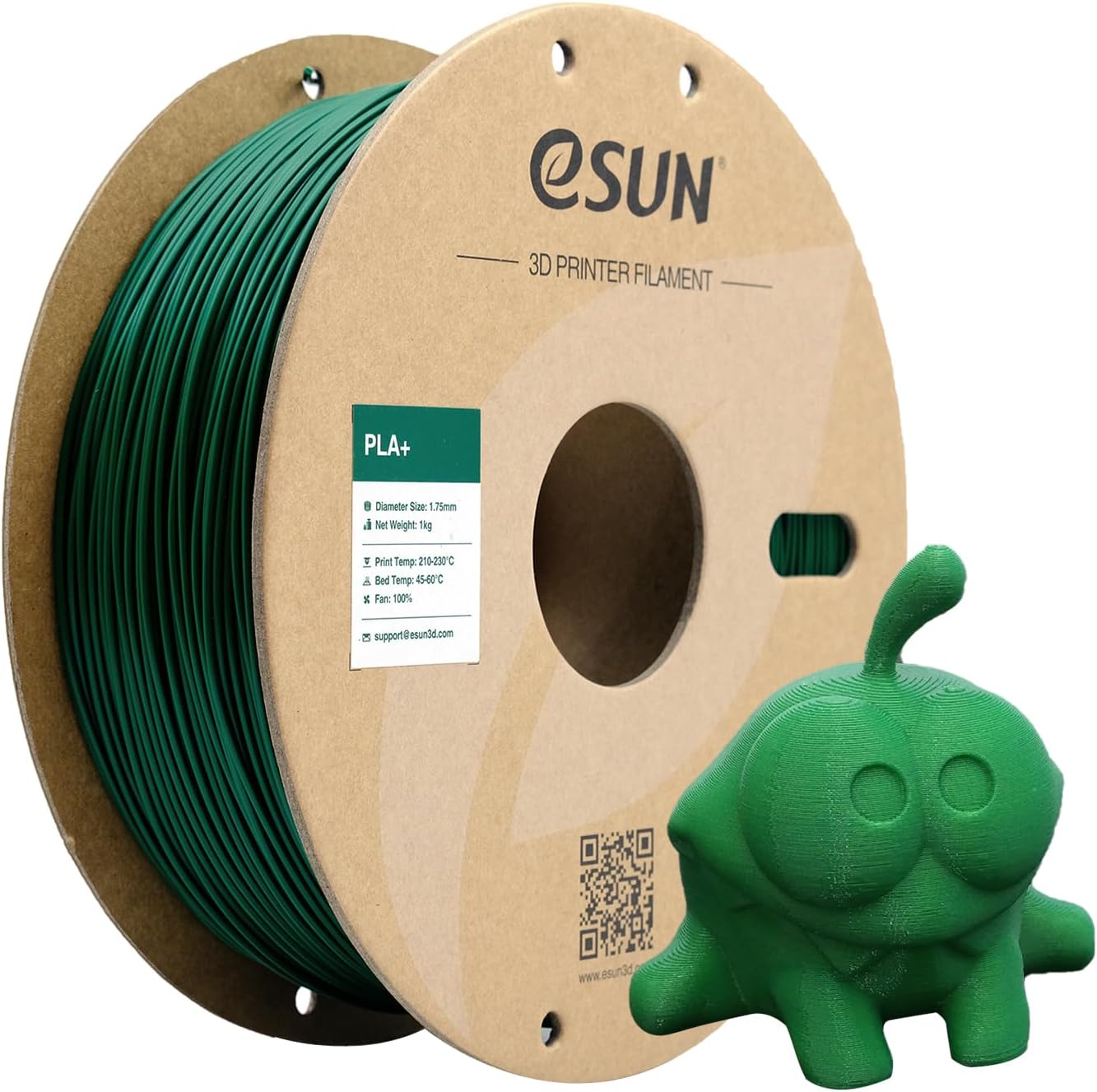 eSUN PLA Plus Filament 1.75mm, PLA Pro PLA+ 3D Printer Filament, Dimensional Accuracy +/- 0.03mm, 2.2 LBS (1KG) Spool 3D Printing Consumables for Most FDM 3D Printers, Black