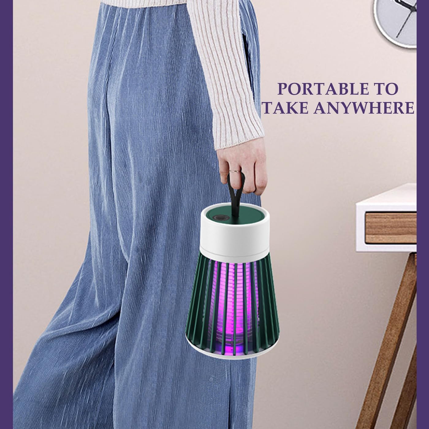 Mosquito Zapper,USB Rechargeable Electric Bug Zapper,Portable Mosquito and Flies Trap for Indoor Outdoor,Pest Control,Flying Insect Light Trap,White