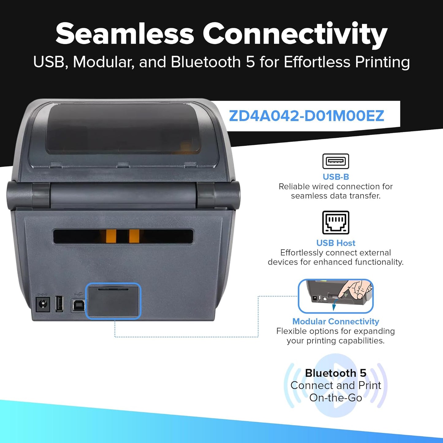 JetSet Label Zebra TLP 2824 Plus Thermal Transfer Desktop Monochrome Printer | 2 in Width | Serial & USB Port Connectivity 282P-101110-00 | Include Jetset Software