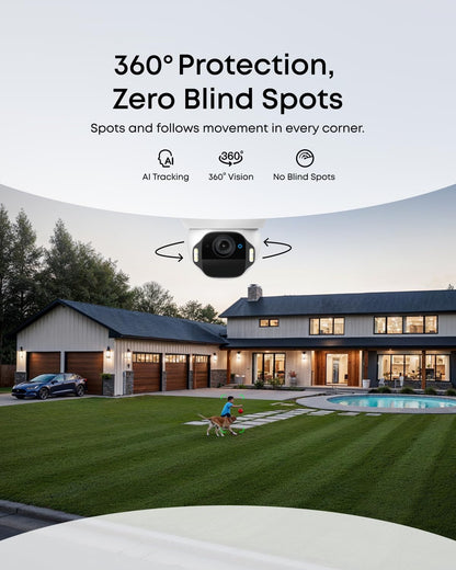 eufy Security SoloCam E42 4-Cam Kit (HomeBase S380), 4K Security Camera Wireless Outdoor, Solar Powered, AI Motion Tracking, Strobe Light, Pan & Tilt, Facial Recognition, Local Storage Up to 16 TB