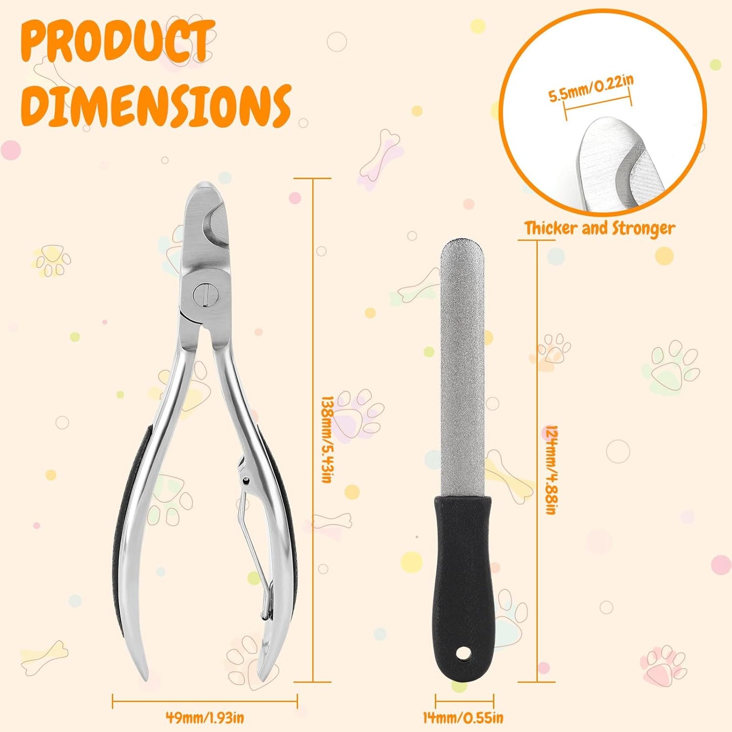 Dog Nail Clippers, Stainless Steel Pet Nail Clippers and Trimmers, Professional Dog Nail Trimmer for Pet Grooming, Professional Grooming Tool for Pets