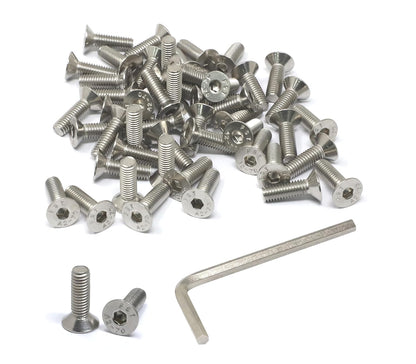 iexcell 5 Pcs M8 x 80mm Thread Pitch 1.25 mm Stainless Steel 304 Hex Socket Flat Head Cap Screws Bolts Kit