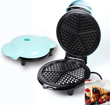 Cake Maker Lava Cake Maker Mini Donut Maker Waffle Maker Pancakes Maker Machine for Breakfast, Snacks, Desserts Non-stick Surface, Cake Machine, Double-sided Heating, Azure
