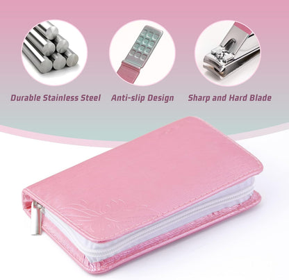 WOAMA Manicure Set 30 in 1 Nail Clipper Set Nail Kit for Women Men Stainless Steel Manicure Kit Professional with Travel Case