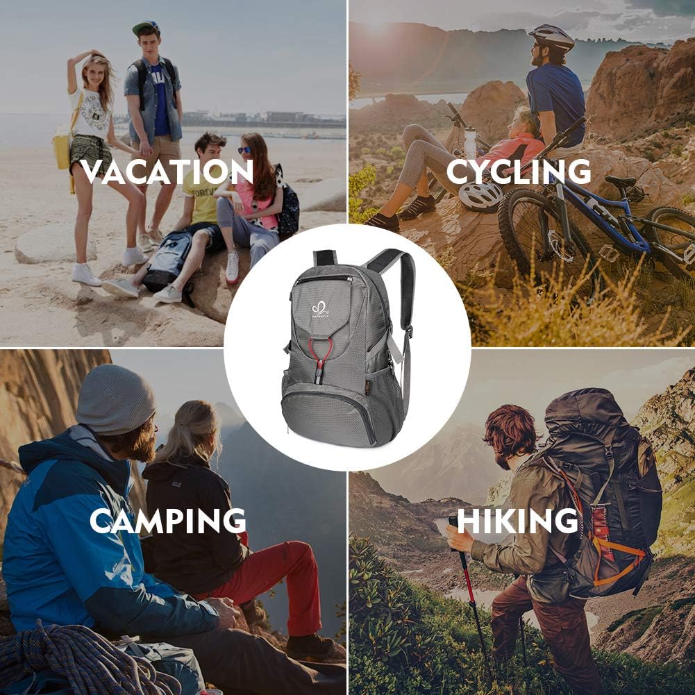 WATERFLY Hiking Backpack 20L Foldable Travel Backpack Lightweight Hiking Daypack for Outdoor Cycling Camping