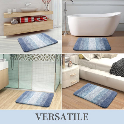 OLANLY Luxury Microfiber Bath Mat, Extra Soft and Absorbent Bathroom Mat, Non-Slip Plush Shaggy Bathroom Rug, Machine Wash Dry, Bath Rugs for Bathroom Floor, Tub and Shower, 16x24, Grey