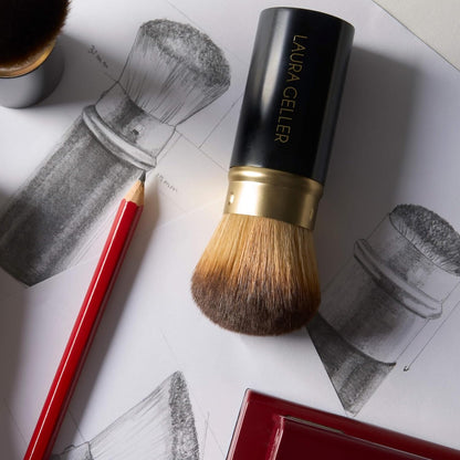 LAURA GELLER NEW YORK Dual-Ended Blush + Bronzer Brush - Blush Bronzer Contour Face Makeup Brush