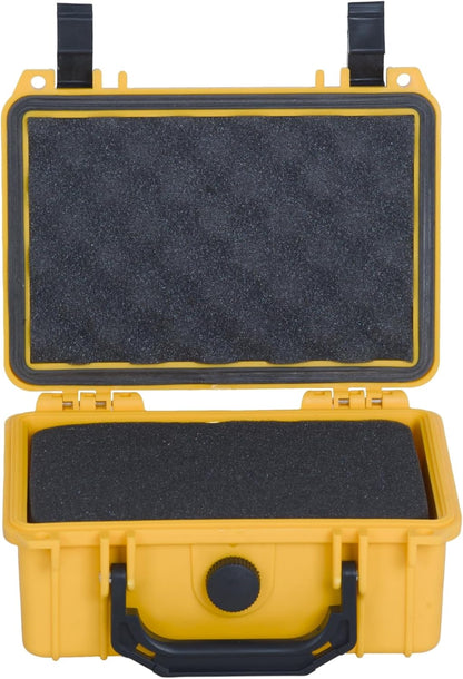 MEIJIA Portable All Weather Waterproof Protective Hard Case,Camera Case with Customizable Fit Foam, Fit use of Drones, Cameras, Equipments, 8.12"x6.56"x3.56" (Black)