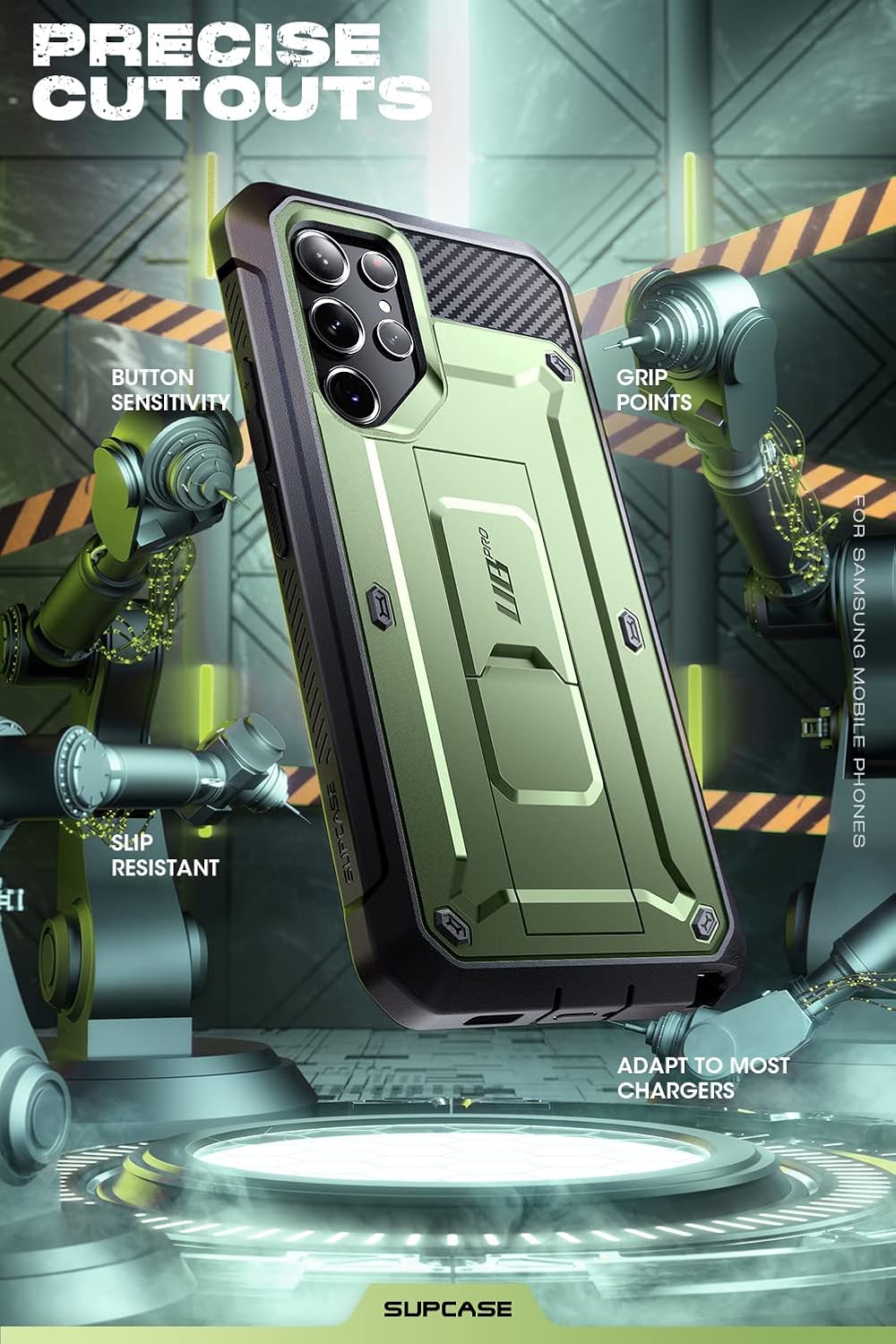 SUPCASE Unicorn Beetle Pro Case for Samsung Galaxy S23 Ultra 5G (2023), [Extra Front Frame] Full-Body Dual Layer Rugged Belt-Clip & Kickstand Case with Built-in Screen Protector (Black)