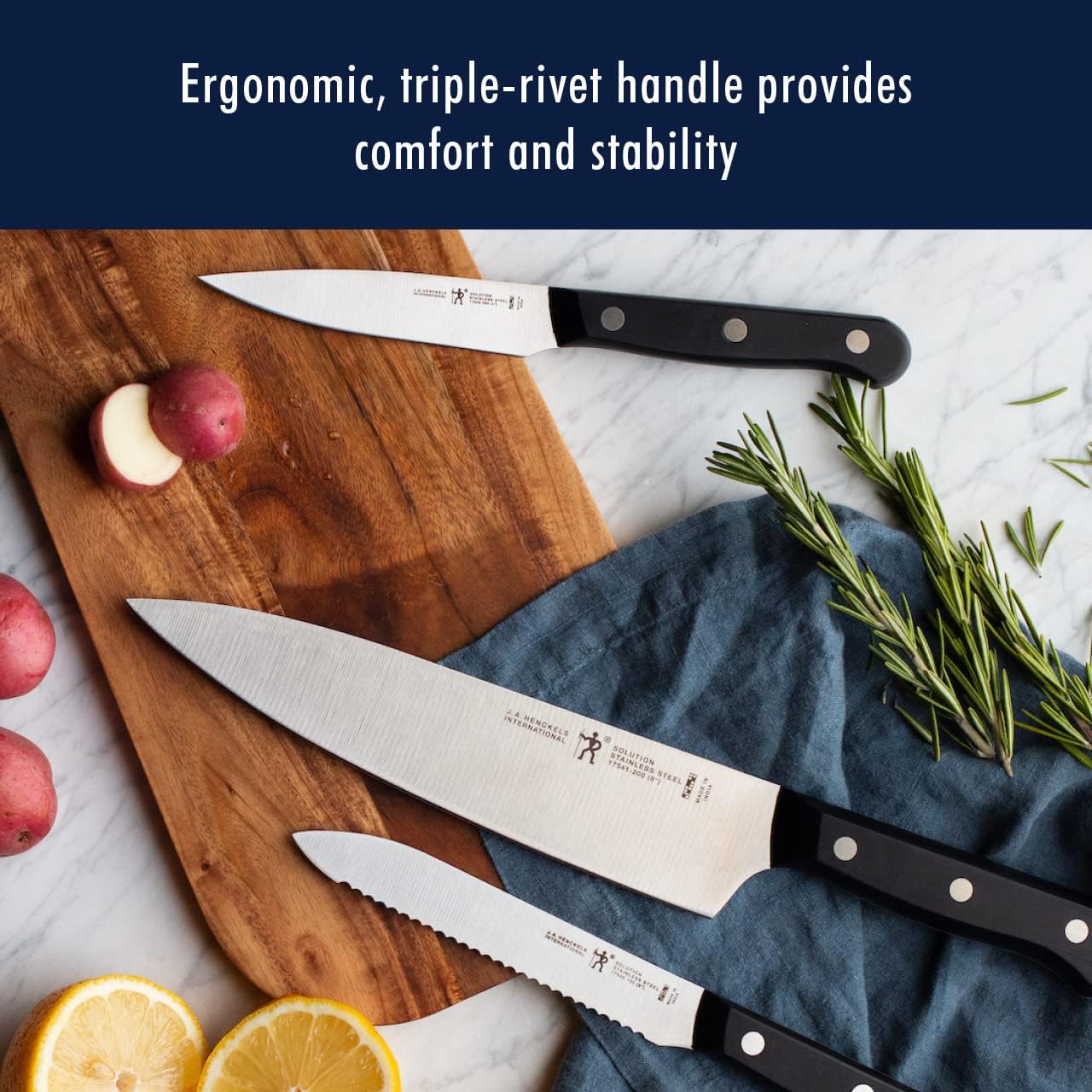 HENCKELS Solution Razor-Sharp 16-pc Self Sharpening Knife Block Set, Chef Knife, Bread Knife, Steak Knife, German Engineered Informed by 100+ Years of Mastery