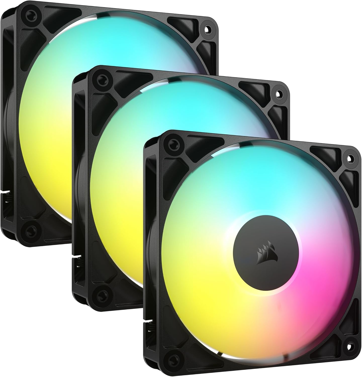 CORSAIR RS120 ARGB 120mm PWM Fan – Daisy-Chain Connection – Low-Noise – Magnetic Dome Bearing – Single Pack – White