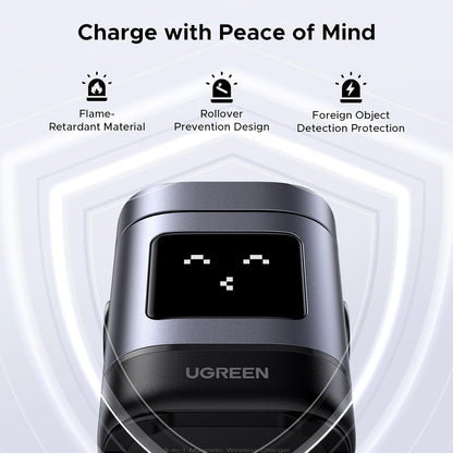 UGREEN Uno Qi2 Certified 15W Wireless Charger Stand, 2 in 1 Fast Charge Charging Station Compatible with Magsafe Charger Stand for iPhone 16, 15, 14 Series, AirPods 2/3/Pro (No AC Adapter)