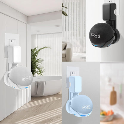 ZUOLACO Wall Mount Holder for Echo Dot 5th Generation, Outlet Wall Mount Stand for Echo Dot 5th/4th Gen, No Screws or Drilling Needed, Space-Saving Dot Accessories with Cable Hidden Storage, Black