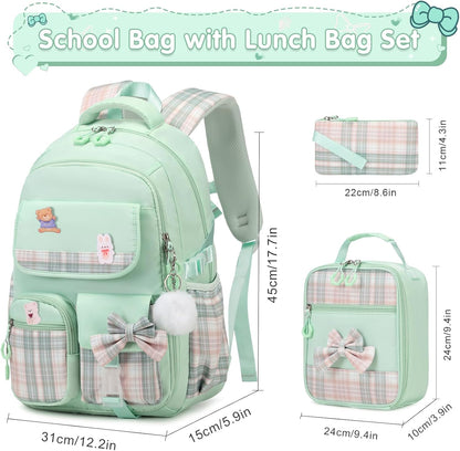 ACESAK Girls Backpack - 3PCS Backpack for Girls Cute School Backpacks for Girls Kindergarten