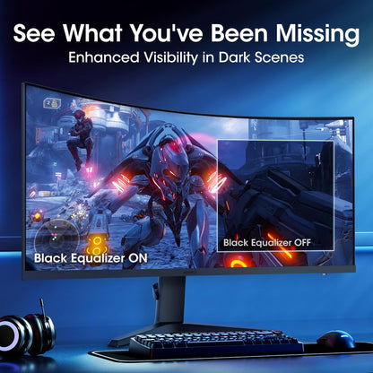 KOORUI 34-inch Ultrawide Curved WQHD 3440×1440 Gaming Monitor, 165Hz 144Hz Curved 1000R- PIP/PBP, 1ms(MPRT) with DisplayHDR 400, DCI-P3 90% Color Gamut, AdaptiveSync, HDMI/DisplayPort, 34E6UC - PuriLite