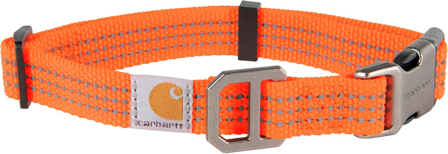 Carhartt Dog Collar, M-L, Brown, Reflective Stitching
