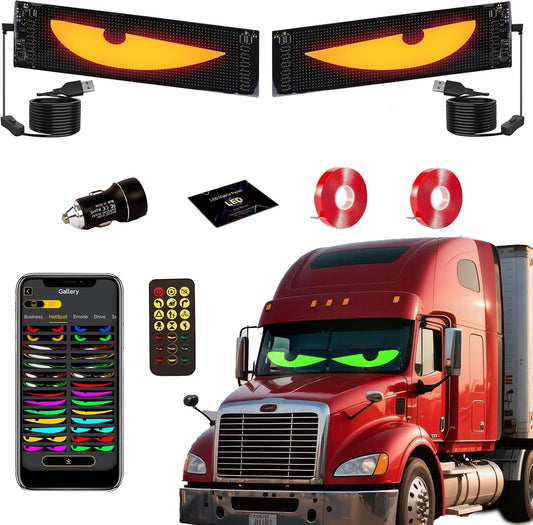 LED Eyes for Truck Windshield, 2PCS 23.6inx4.73in Devil Eyes Light for Windshield, Devil Eyes Light for Car, Truck, SUVs, Pickup, ATV, UTV and Golf Cart, Men Gift Ideas