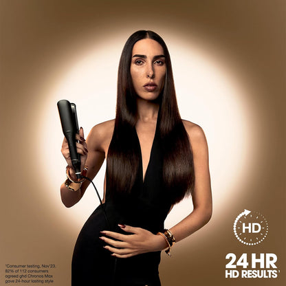 ghd Chronos & Chronos Max Stylers | 1" and 2" Wide, Flat Iron Hair Straighteners | 3X Faster Styling | More Shine, Less Frizz & 3X Straighter in One Stroke, Results that Last 24hrs | 85% More Shine, 2X Less Frizz, No Heat Damage