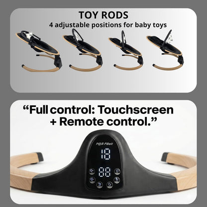 Baby Swings for Infants, Infant Swing, 3 Seat Positions, 5 Point Harness Belt, 5 Speeds and Remote Control - Portable Baby Swing for Indoor and Outdoor