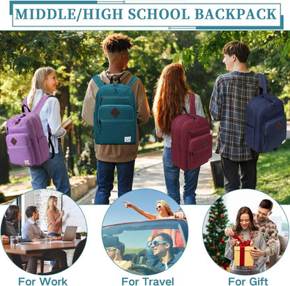 School Backpack for Men Women,Vaschy Lightweight School Bag Bookbag Casual Daypack for High School/College/Teens/Travel/Work