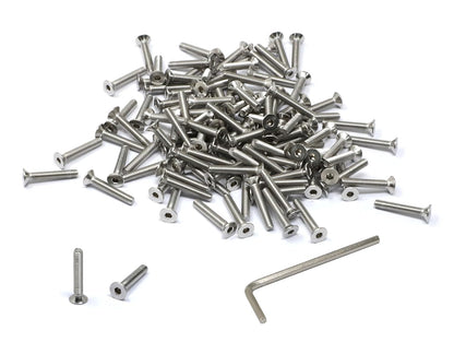 iexcell 5 Pcs M8 x 80mm Thread Pitch 1.25 mm Stainless Steel 304 Hex Socket Flat Head Cap Screws Bolts Kit